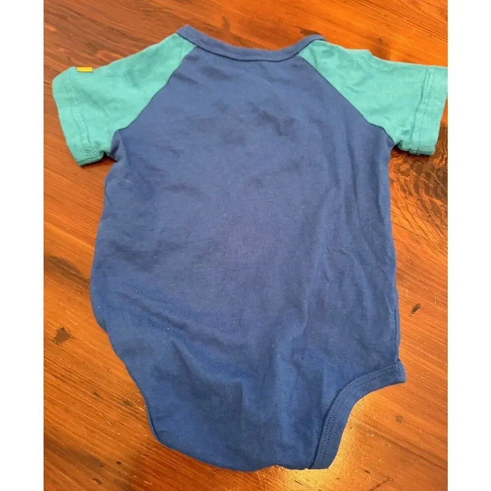 Caterpillar CAT Equipment Infant Blue Short Sleeve Bodysuit Size 9 Months